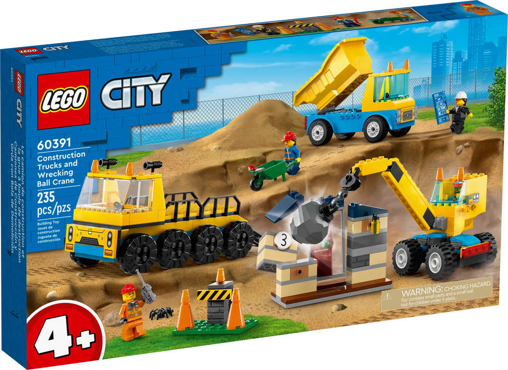 Fotografie LEGO CITY Vozidla ze stavby a demoliční koule 60391 STAVEBNICE