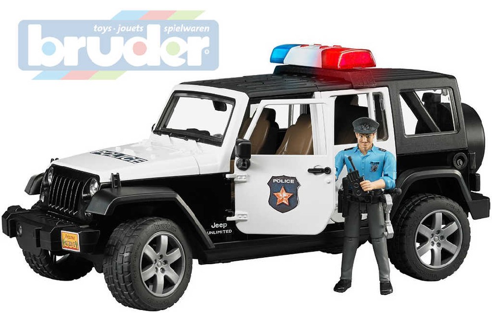 Fotografie BRUDER 02526 (2526) Auto jeep Wrangler Rubicon Policie + figurka model 1:16 Bruder