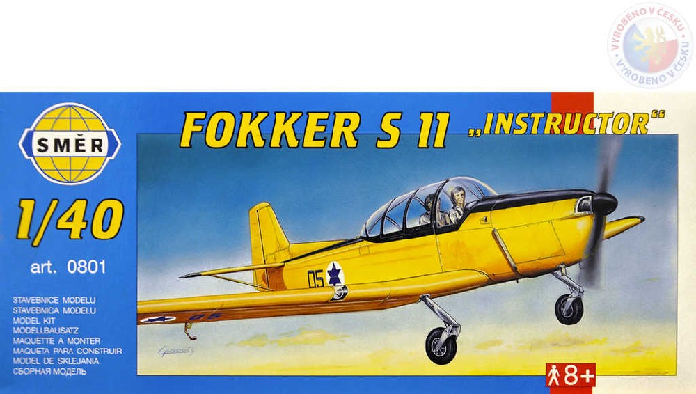 Fotografie Model Fokker S 11 Instructor 20,2x27,2cm v krabici 31x13,5x3,5cm