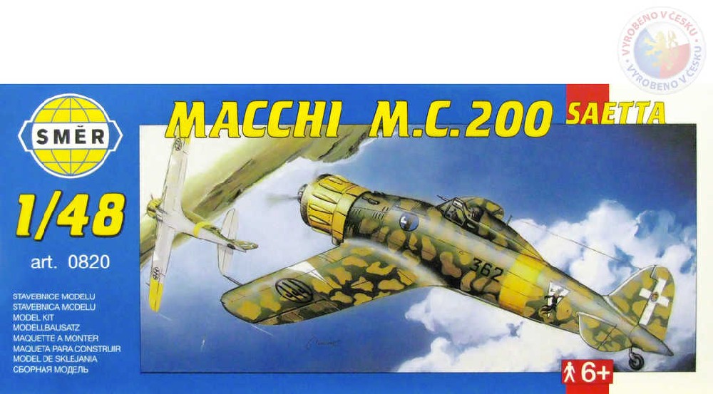 Fotografie Model Macchi M.C. 200 Saetta 16,1x21,2cm v krabici 31x13,5x3,5cm