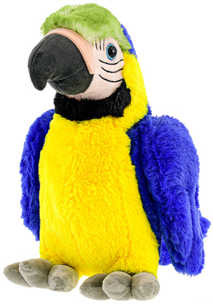 PLYŠ Pták papoušek 29cm žluto-modrý *PLYŠOVÉ HRAČKY*