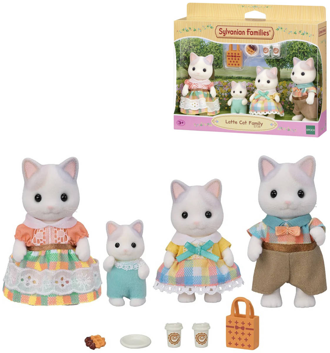 Sylvanian Families rodina Latte kočky set 4 figurky kočičí rodinka