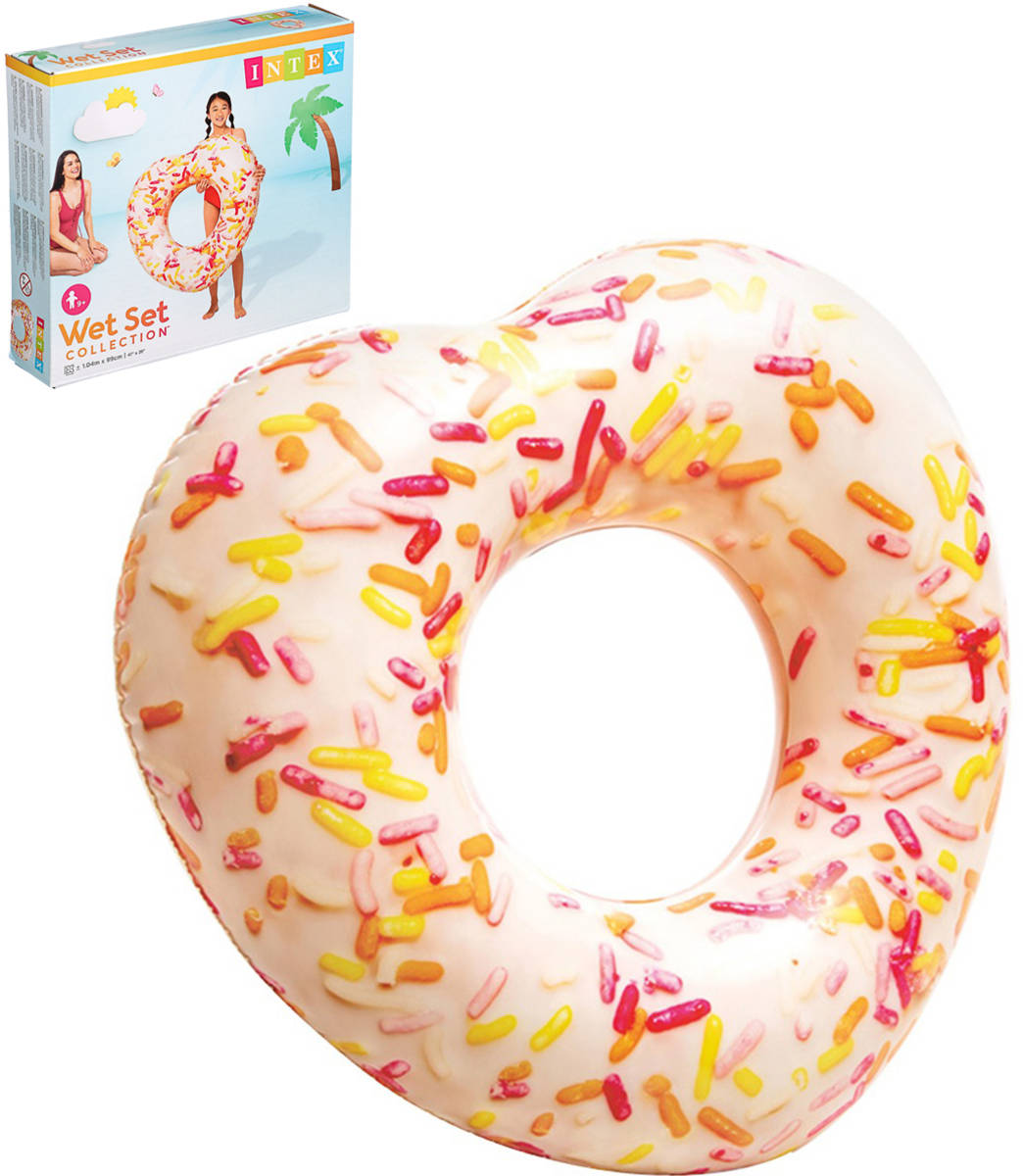 INTEX Kruh nafukovací donut srdce 104cm plavací kolo do vody 56253