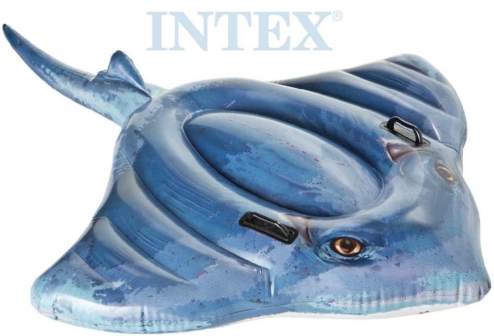 Fotografie INTEX Rejnok nafukovací s úchyty 188x145cm dětské vozítko do vody 57550