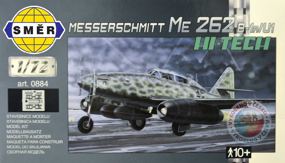 Fotografie Model Messerschmitt Me262 B-1a/U1 14,7x17,4cm v krabici 25x14,5x4,5cm