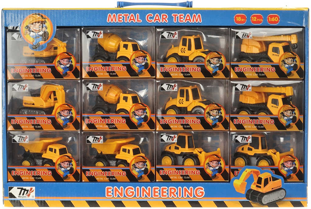 Fotografie Baby vozidlo stavební 1:60 autíčko kovové 6 druhů v krabici