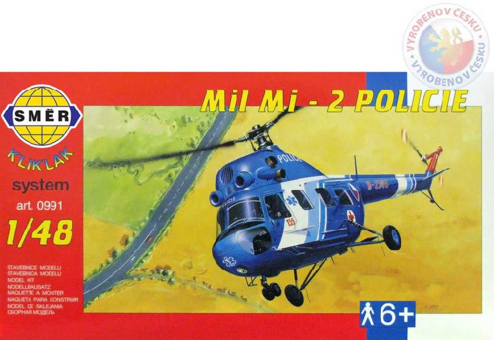 Fotografie Model Kliklak Vrtulník Mil Mi 2 - Policie 27,6x30cm v krabici 34x19x5,5cm