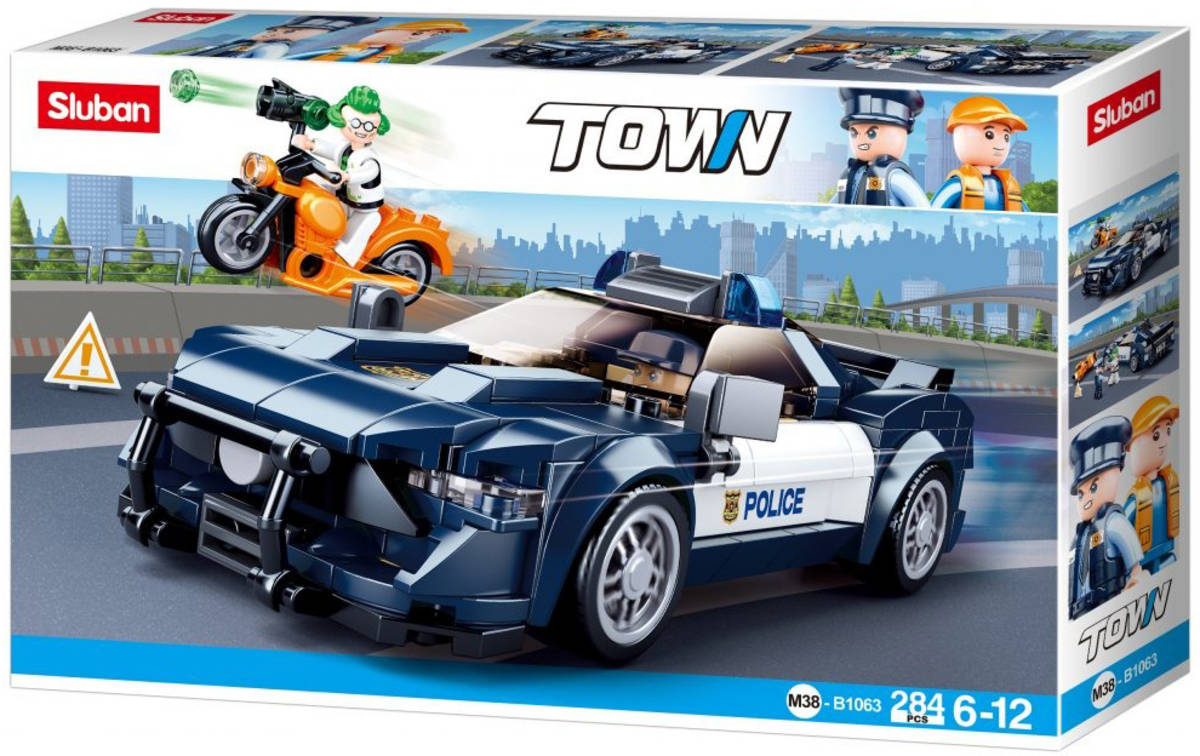 SLUBAN Town Auto policejní sportovní vůz 284 dílků + 2 figurky STAVEBNICE