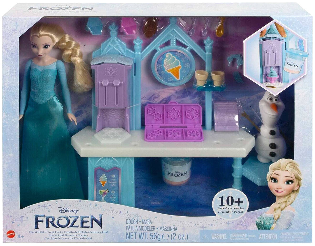 MATTEL Frozen Zmrzlinový stánek s Elsou a Olafem herní set s modelínou