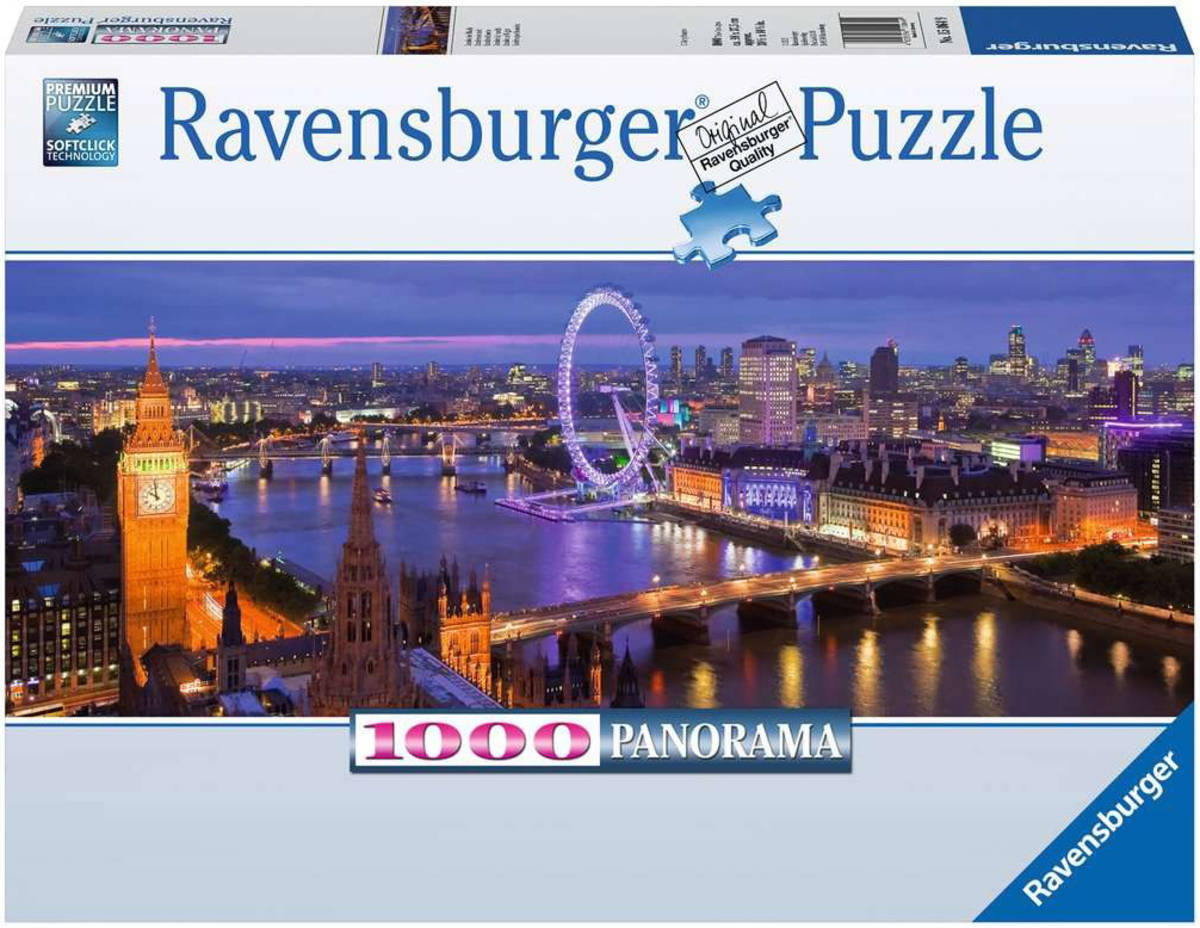 Fotografie RAVENSBURGER Puzzle panoramatické Noční Londýn 1000 dílků 98x38cm