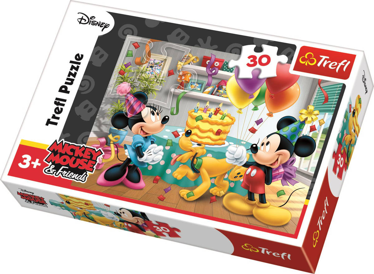 Fotografie Puzzle Mickey a Minnie slaví narozeniny Disney 27x20cm