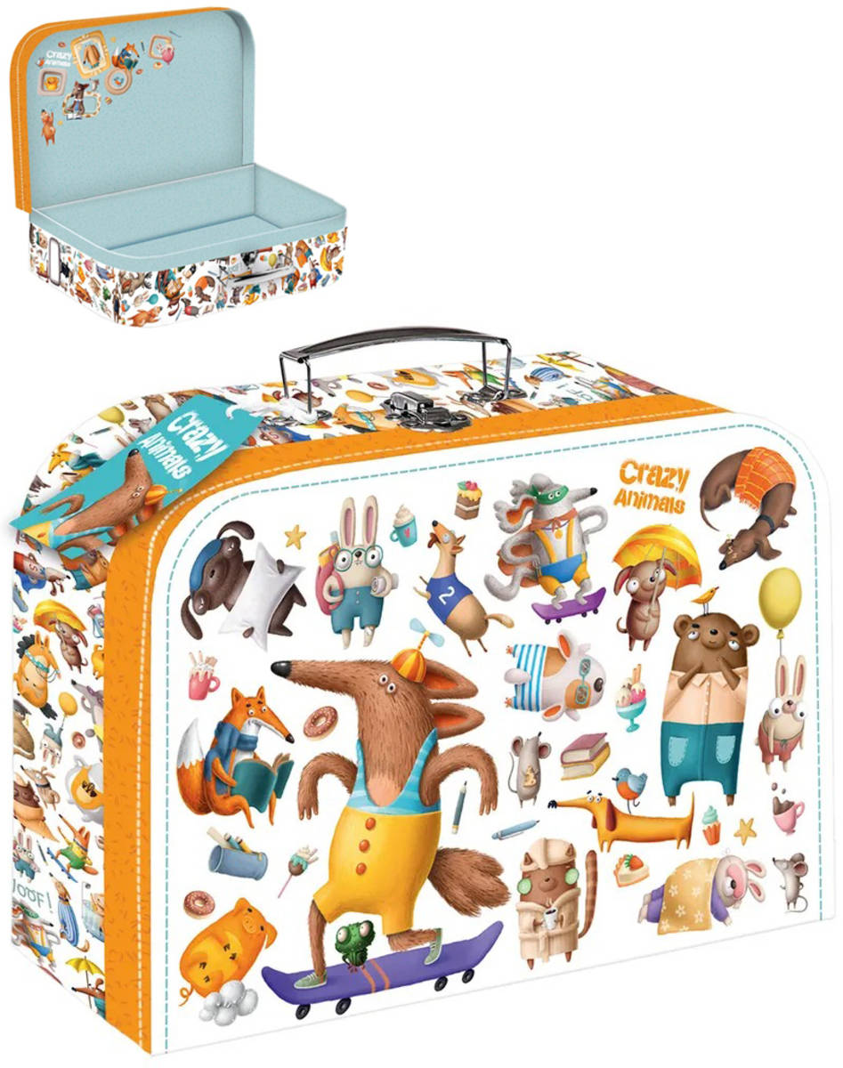 Kufřík dětský školní Crazy Animals zvířátka 35x25x10cm tvrdý karton