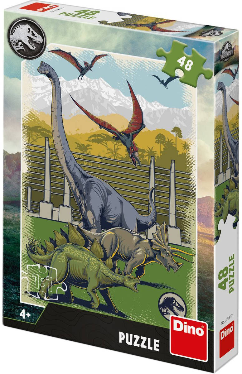 DINO Puzzle Jurský svět (Jurassic World) 18x26cm skládačka 48 dílků