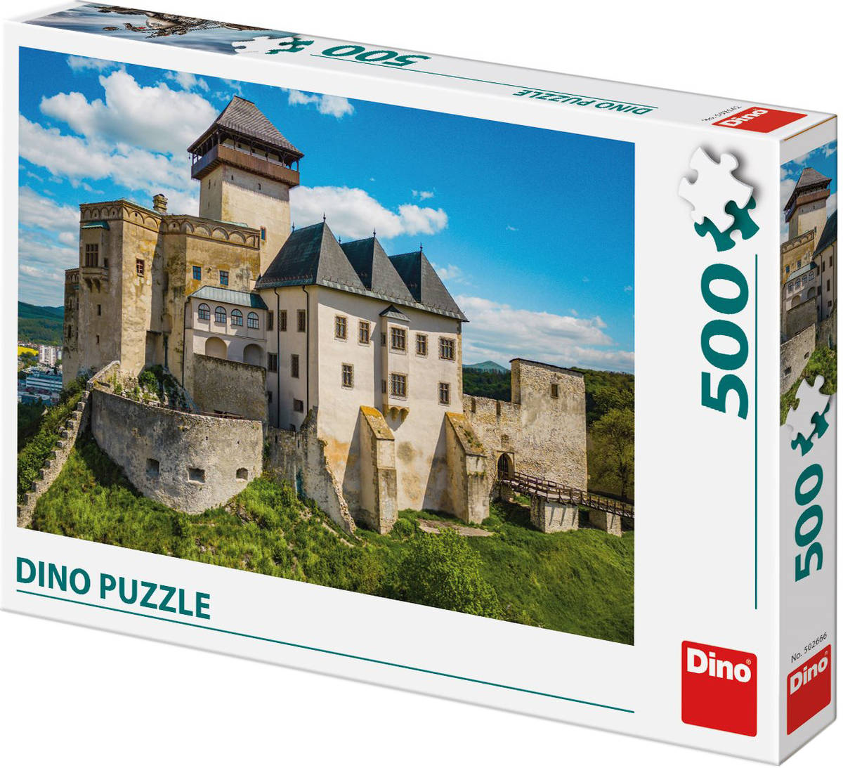 Fotografie DINO Puzzle Trenčínský hrad 47x33cm foto skládačka 500 dílků v krabici
