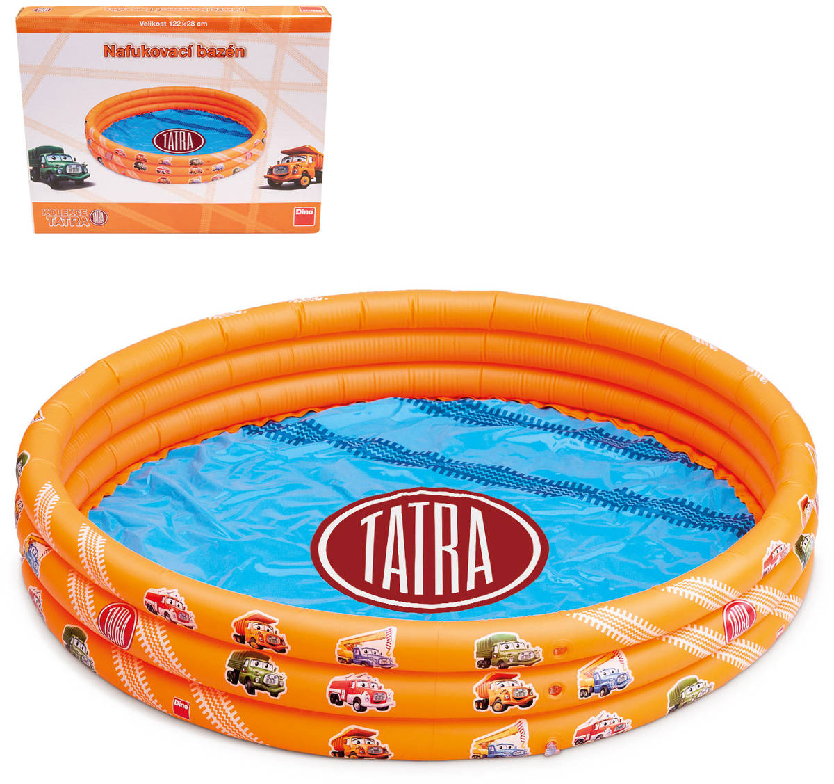 Fotografie DINO Baby bazén dětský nafukovací TATRA 122x28cm oranžový
