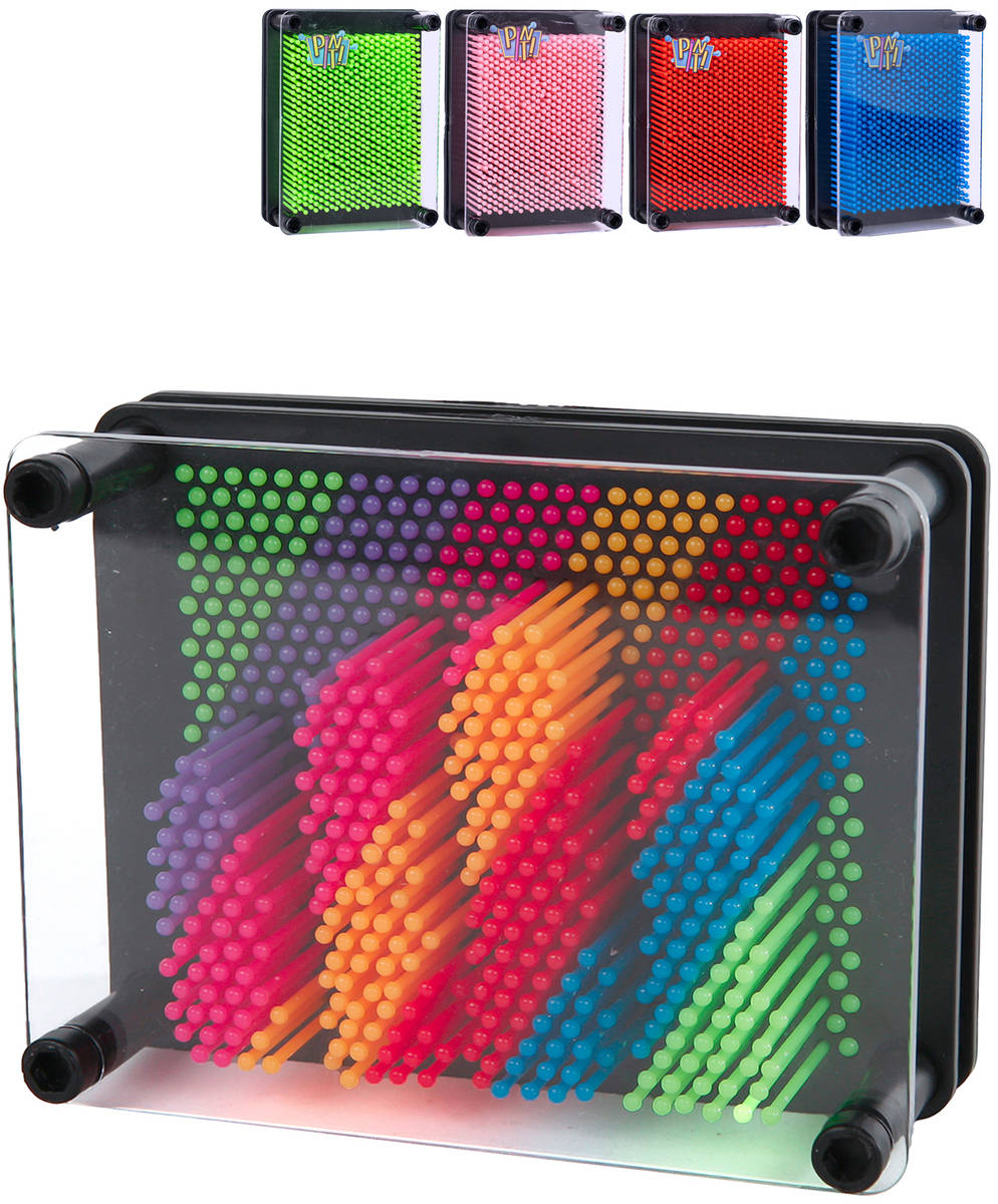 Pin it! (Pin Art) obdélník 3D zábavné otisky špendlíky 5 barev plast