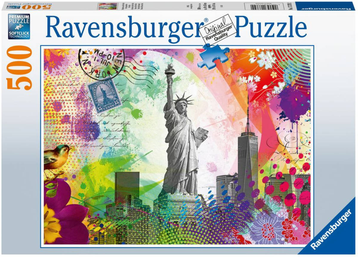 RAVENSBURGER Puzzle Pohlednice z New Yorku 500 dílků 49x36cm skládačka
