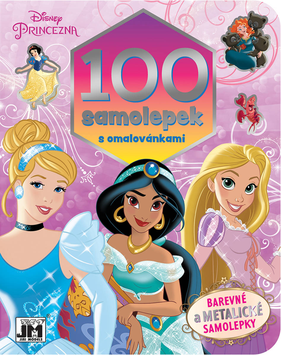 JIRI MODELS 100 samolepek s omalovánkami Disney Princezny