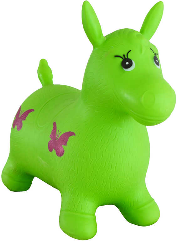 Fotografie Hopsadlo kůň skákací gumový zelený 49x43x28cm v sáčku