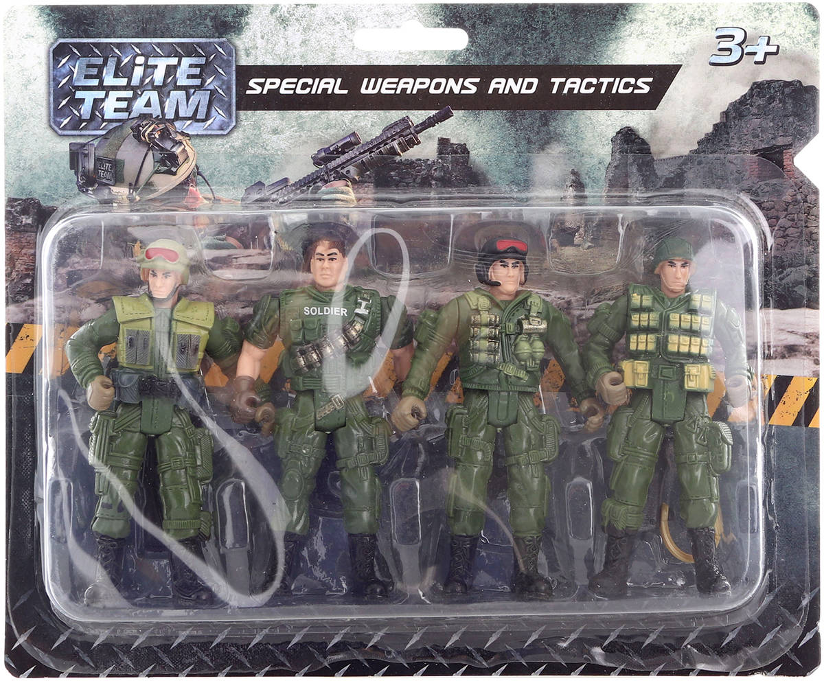 Vojáci elitní tým army figurky set 4ks na kartě plast