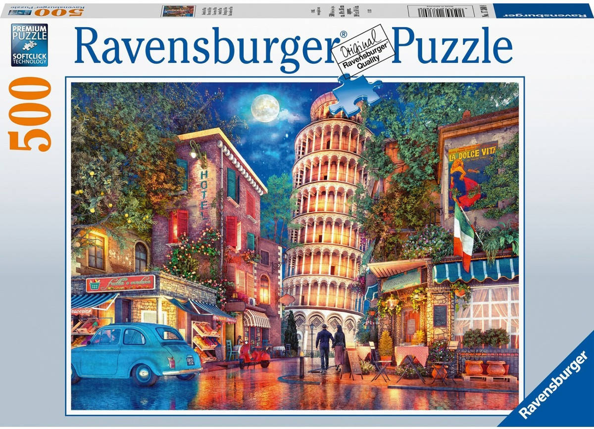 Fotografie RAVENSBURGER Puzzle Uličky v Pise 500 dílků 49x36cm skládačka