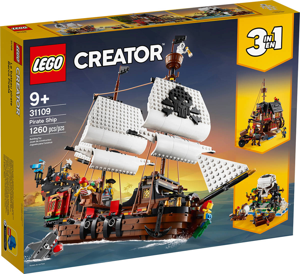 LEGO CREATOR Pirátská loď 3v1 31109 STAVEBNICE
