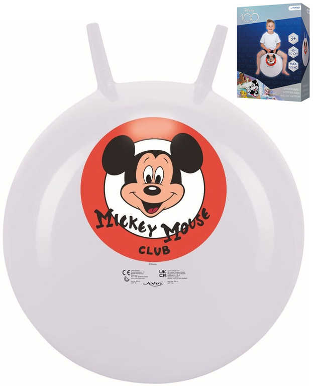 Fotografie JOHN Hopsadlo bílé Disney Mickey Mouse skákací míč 50cm s úchyty v krabici
