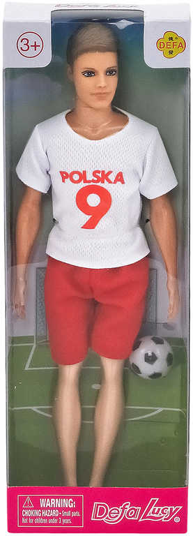 Fotografie Panenka Defa panák fotbalista 30cm v dresu Polsko set hráč s míčem v krabičce