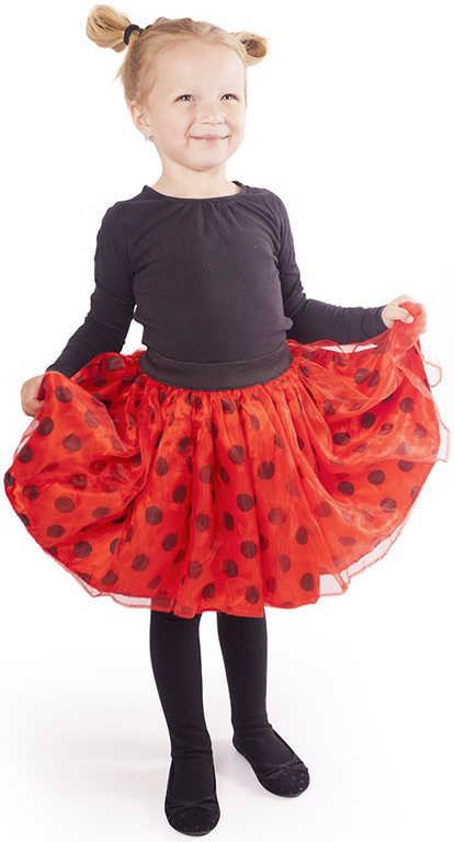 Fotografie KARNEVAL Sukně červená TUTU beruška bohatá 3-10let (104-150cm) KOSTÝM