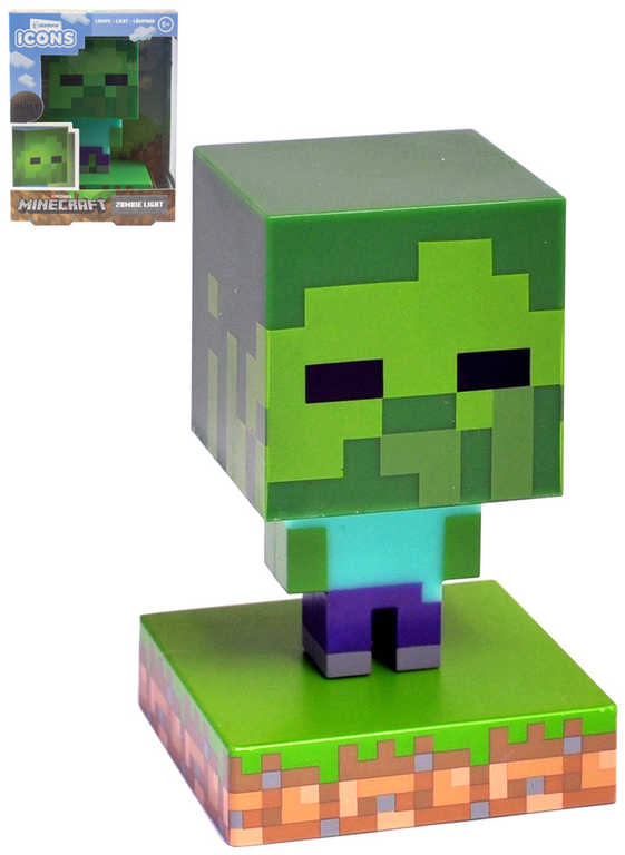 Stolní lampička Minecraft Zombie Icon Light 10cm na baterie LED Světlo