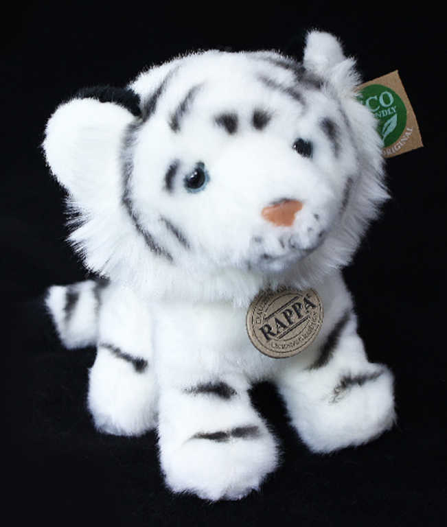 Fotografie PLYŠ Tygr bílý sedící 18cm Eco-Friendly *PLYŠOVÉ HRAČKY*