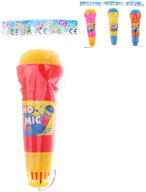 Fotografie Mikrofon dětský barevný 24cm 4 barvy v sáčku plast