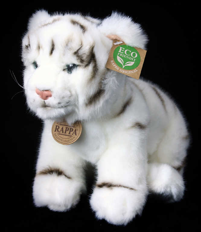 Fotografie PLYŠ Tygr 25cm sedící bílý Eco-Friendly *PLYŠOVÉ HRAČKY*