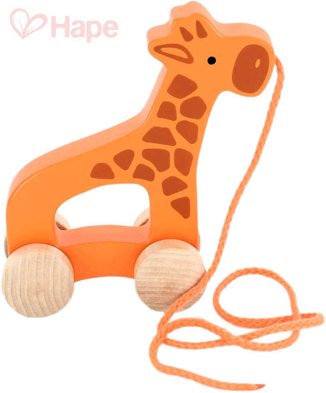Fotografie HAPE DŘEVO Baby žirafa tahací 15cm pro miminko *DŘEVĚNÉ HRAČKY*