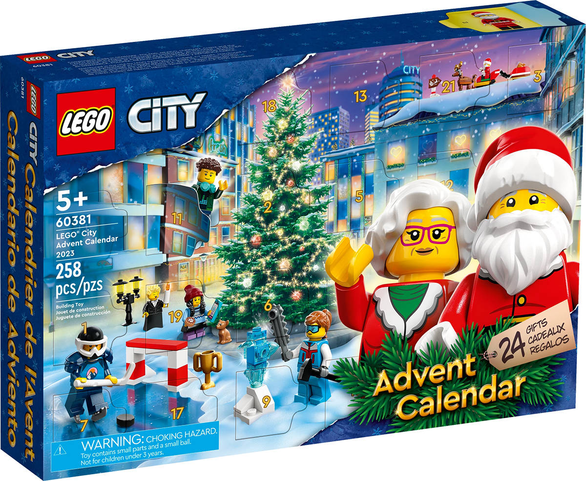 Fotografie LEGO CITY Adventní kalendář 2023 rozkládací s herní plochou 60381
