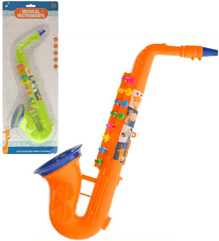 Fotografie Saxofon dětský plastový 37cm 2 barvy v sáčku *HUDEBNÍ NÁSTROJE*