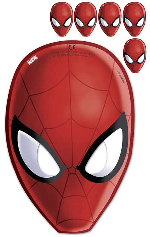 Fotografie Papírová maska 6ks Spiderman - Procos