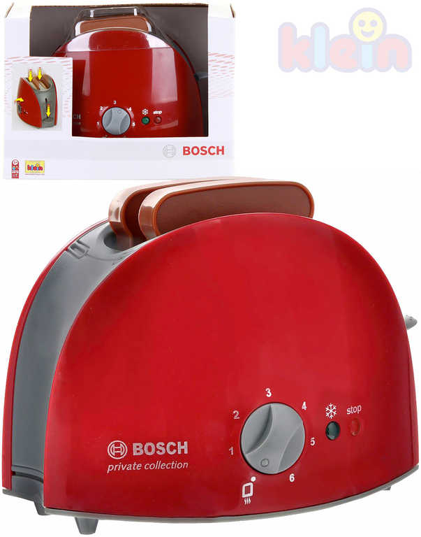 Fotografie KLEIN Toaster dětský Bosch plastový set se 2 topinkami