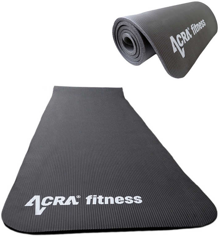 Fotografie ACRA Podložka fitness na cvičení NBR Yoga Mat 183x61cm černá