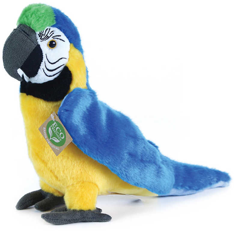 PLYŠ Ptáček papoušek Ara Ararauna 26cm Eco-Friendly *PLYŠOVÉ HRAČKY*