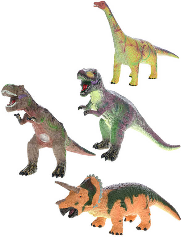 Fotografie Zvířátko Dinosaurus Zoolandia 37-40cm měkké tělo 4 druhy plast