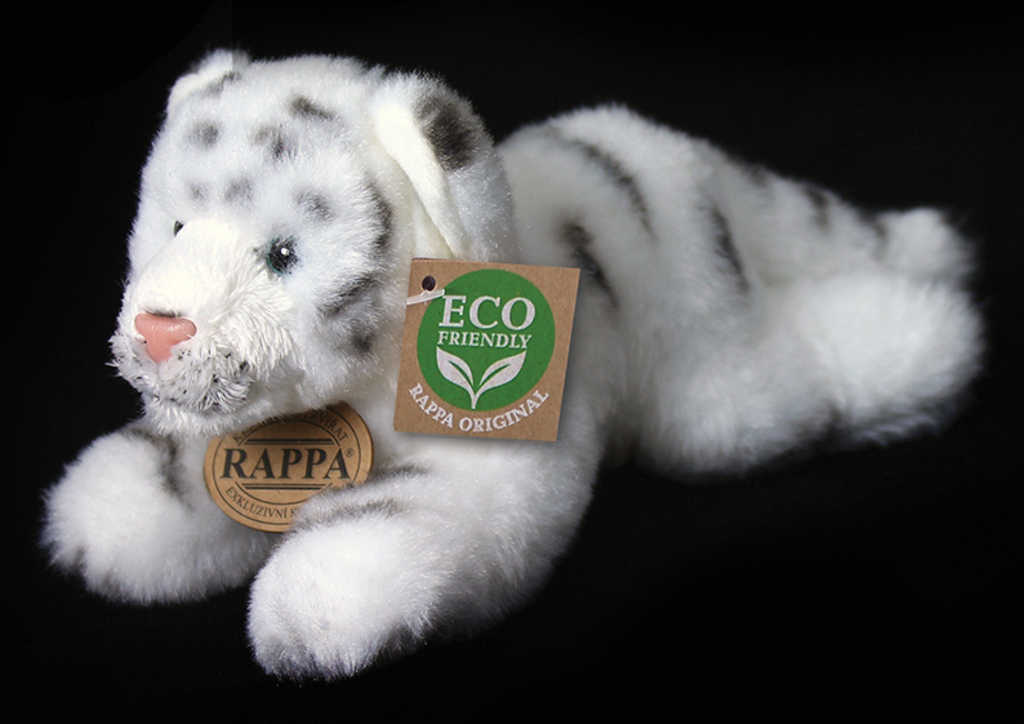 Fotografie PLYŠ Tygr bílý 17cm ležící Eco-Friendly *PLYŠOVÉ HRAČKY*