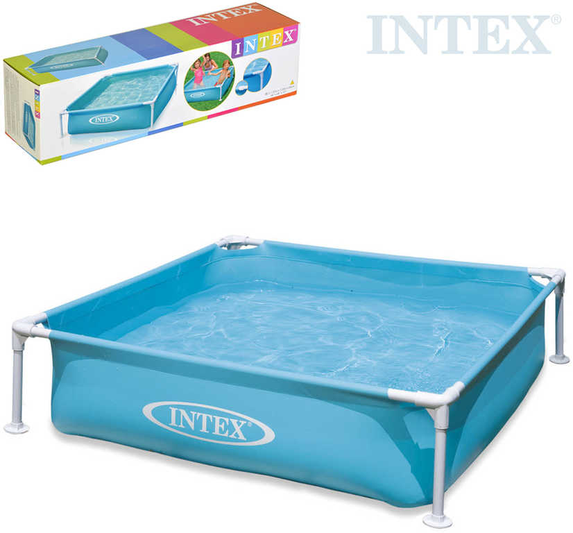 Fotografie INTEX Baby bazén dětský čtvercový s rámem 122x30cm nadzemní samonosný 57173