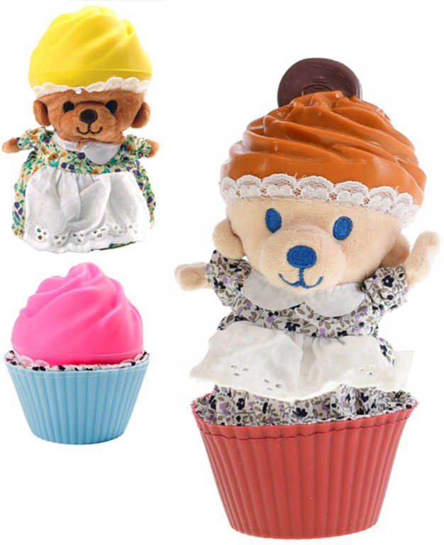 Fotografie PLYŠ Cupcake dortík medvídek 10cm vonící v košíčku různé druhy