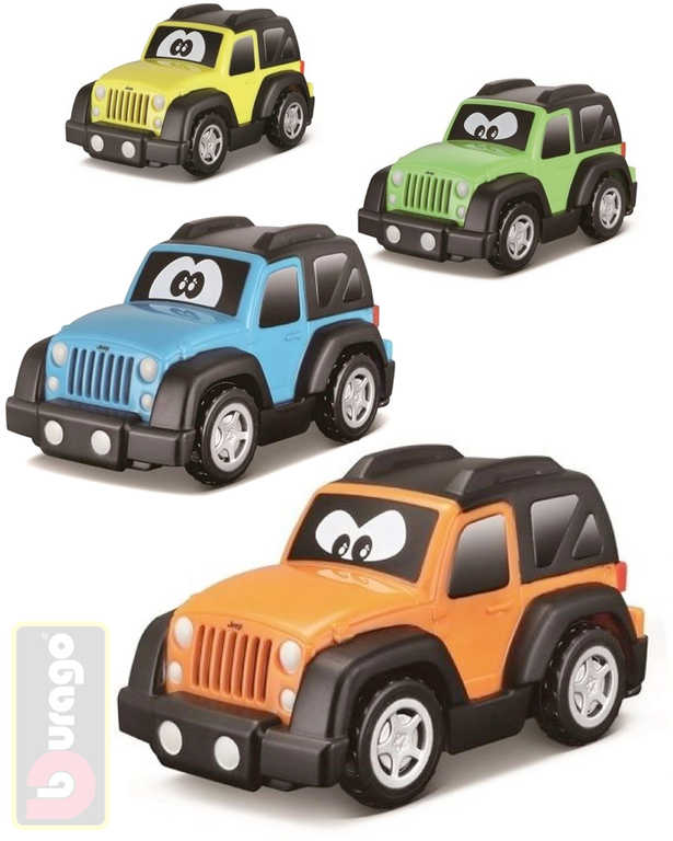 BBURAGO Baby autíčko Jeep plastové s očima 9cm různé druhy