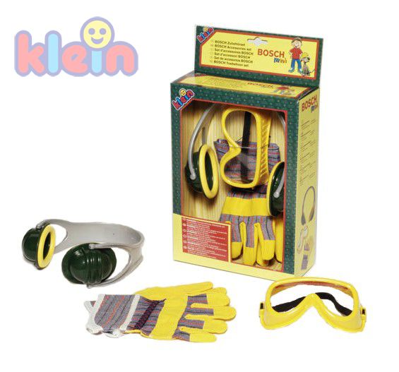 Fotografie KLEIN Pracovní dětský set rukavice se sluchátky a ochrannými brýlemi