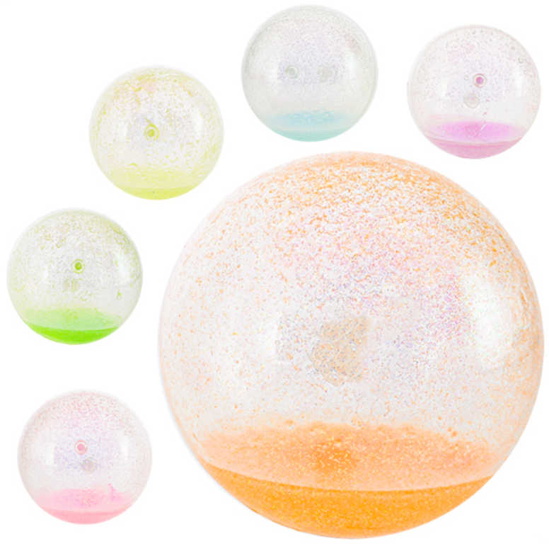 Fotografie Hopík balónek 10cm míček skákací se třpytkami 6 barev plast