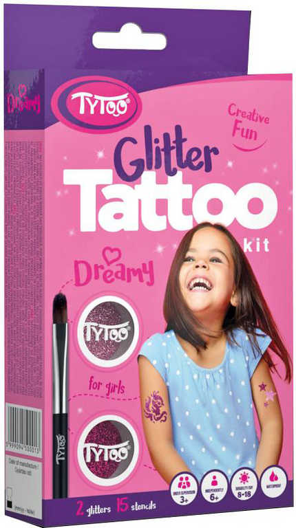 TyToo Dětské tetování Dreamy 15 tetovaček pro holky se třpytkami