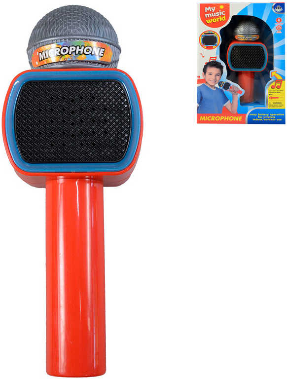 Fotografie Mikrofon dětský bluetooth karaoke s melodií na baterie LED Světlo Zvuk plast