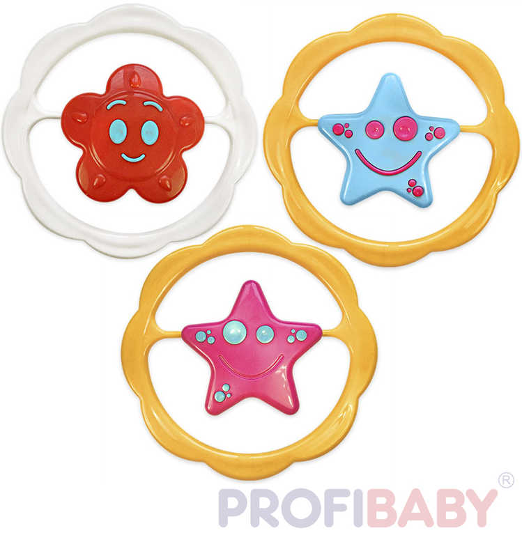 PROFIBABY Kruh Hvězdička / Kytička baby chrastítko různé druhy plast